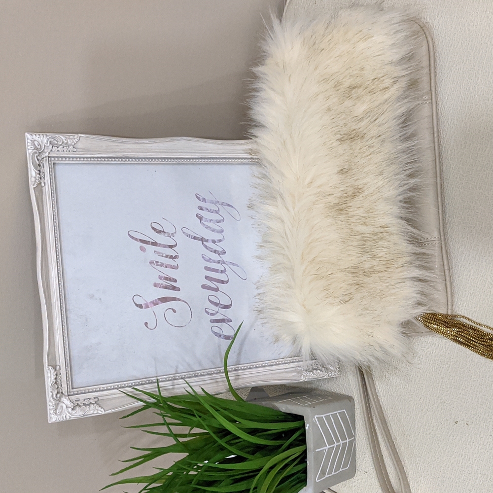 Carlos Foldover Clutch Wristlet with Faux Fur